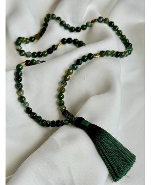 Agate Necklace with Tassel...