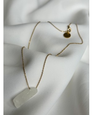 Raw Rock Crystal Necklace –...