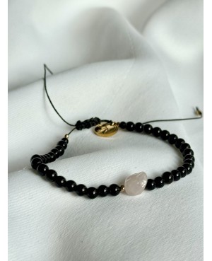 Black Bead and Rose Quartz...