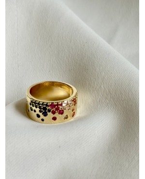 Złoty pierścionek szeroki z...