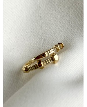 Geometric Gold Ring with...