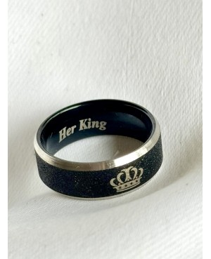 Black ring with a matte...