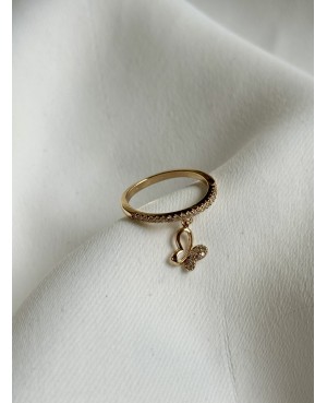 Gold Ring with Butterfly...