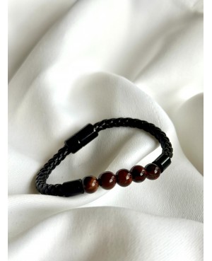 Tiger's Eye Leather Bracelet