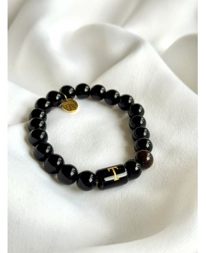Onyx Bracelet with Initial...