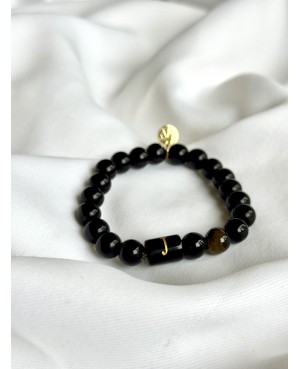 Onyx Bracelet with Initial...