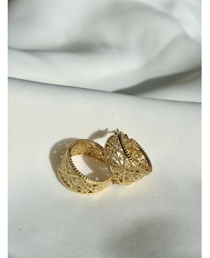 Gold Openwork Hoop Earrings...