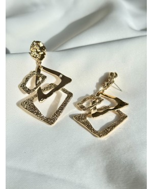 Geometric Gold Earrings –...