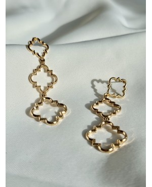 Gold earrings with openwork...