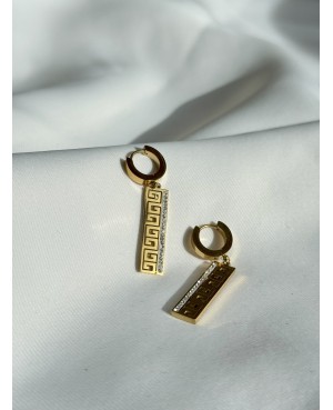 Gold earrings with a...