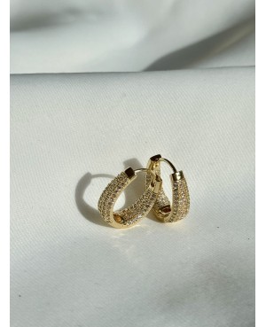 Gold Hoop Earrings with...