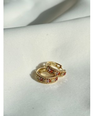 Hoop Earrings with Colorful...