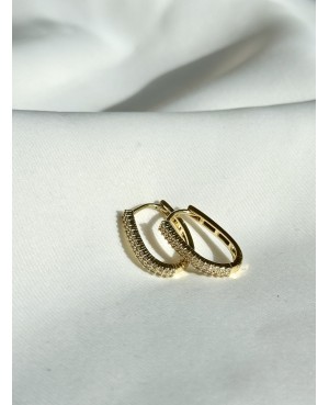 Gold Earrings with Cubic...