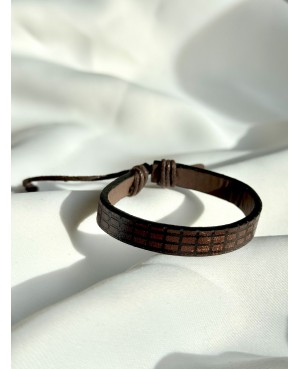 Men's "Rustic Grid" Leather...